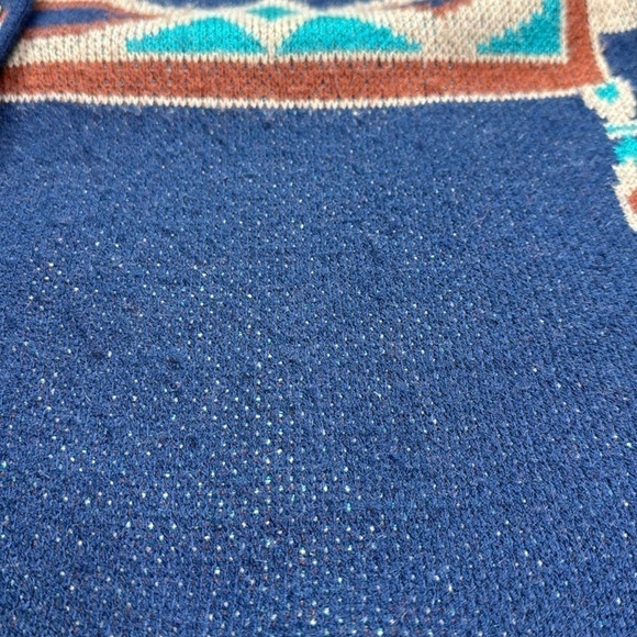 Vintage Southern Lady Blue Turquoise Southwestern Button Sweater Medium - Picture 9 of 9
